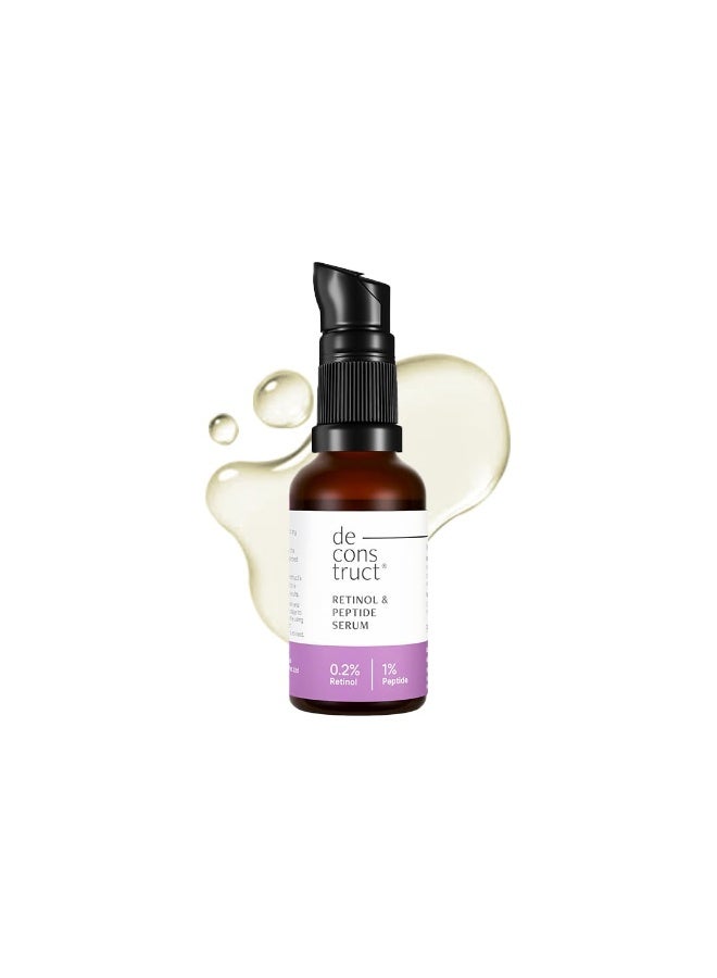 Deconstruct 0.2% Retinol Face Serum With 1% Peptide | Beginner Friendly | Anti Aging, Night Face Serum To Reduce Fine Lines & Wrinkles | For Men & Women | Beginner Friendly | 30 Ml - Image 1